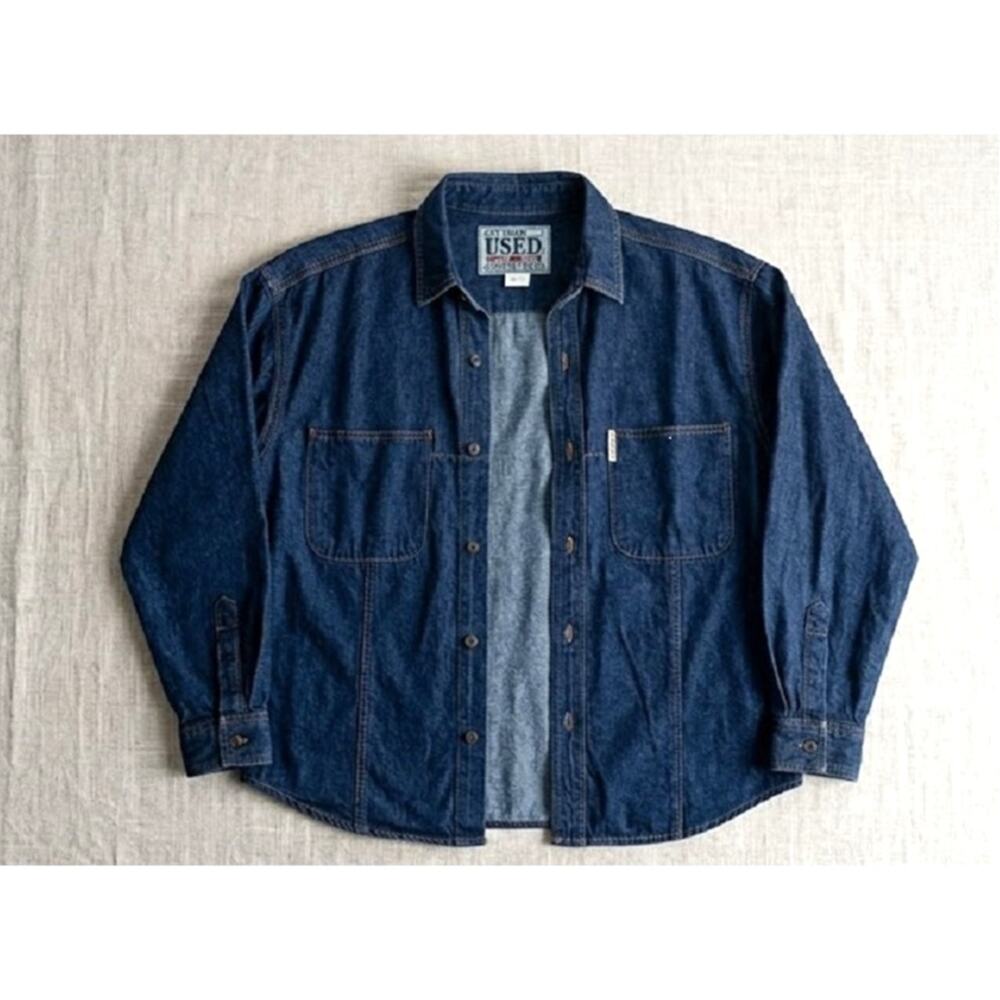 VTG 90s Get Used by Elie Denim Shirt Hip Hop Grunge Streetwear Size Large New